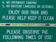 Park Rules Sign